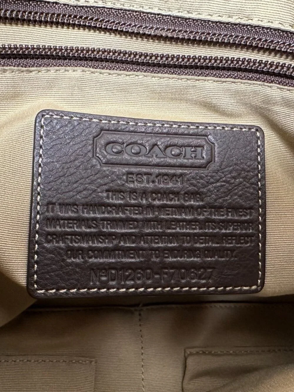 COACH Heritage Web Green Brown Canvas Logo Leather Messenger Bag #F70627